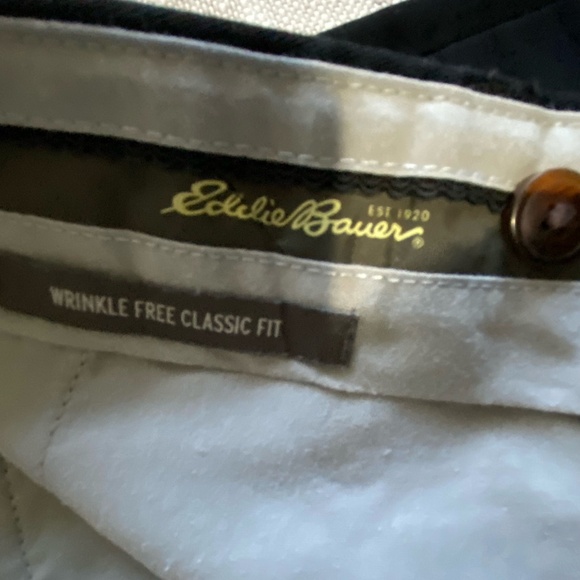 Eddie Bauer Mens Black Cotton Classic Fit Flat Front Office Casual Pant-34X32 - Picture 13 of 14